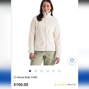 North Face White Osito Fleece Jacket
